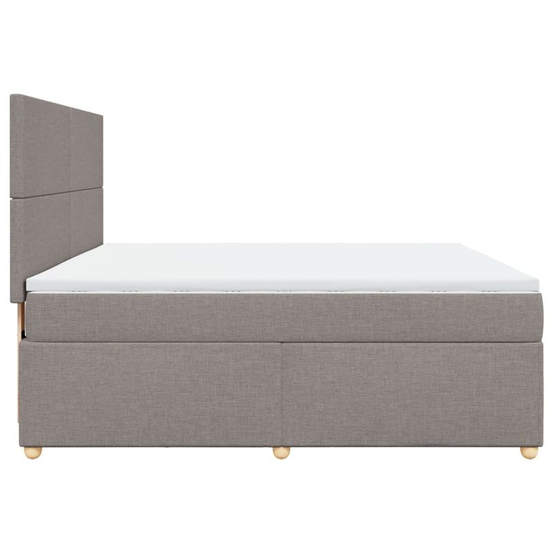 Casa si Gradina - Mobilier - Paturi si accesorii - Paturi - Pat continental cu saltea, gri taupe, 180x200 cm, textil - Infinity.ro