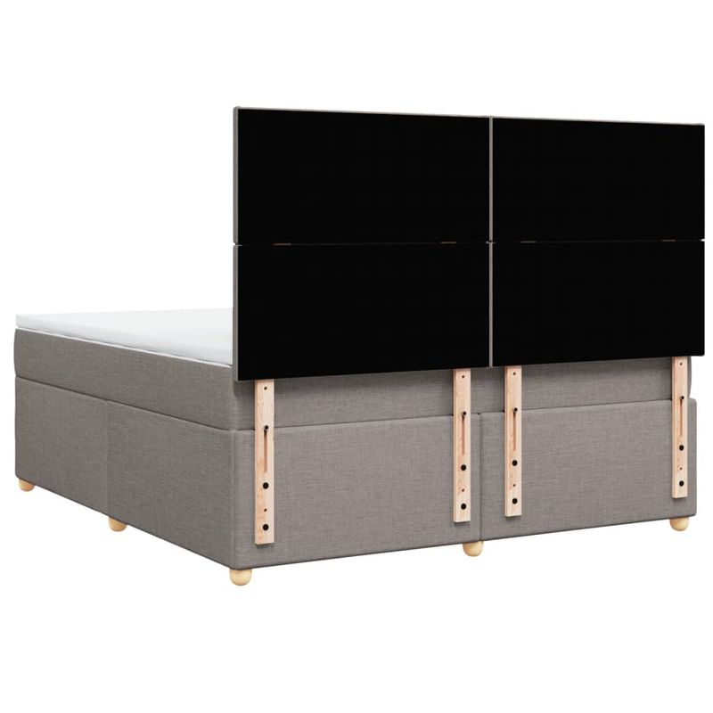 Casa si Gradina - Mobilier - Paturi si accesorii - Paturi - Pat continental cu saltea, gri taupe, 180x200 cm, textil - Infinity.ro