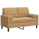 Casa si Gradina - Mobilier - Canapele si coltare - Canapele - Canapea cu 2 locuri cu pernute, maro, 120 cm, catifea - Infinity.ro