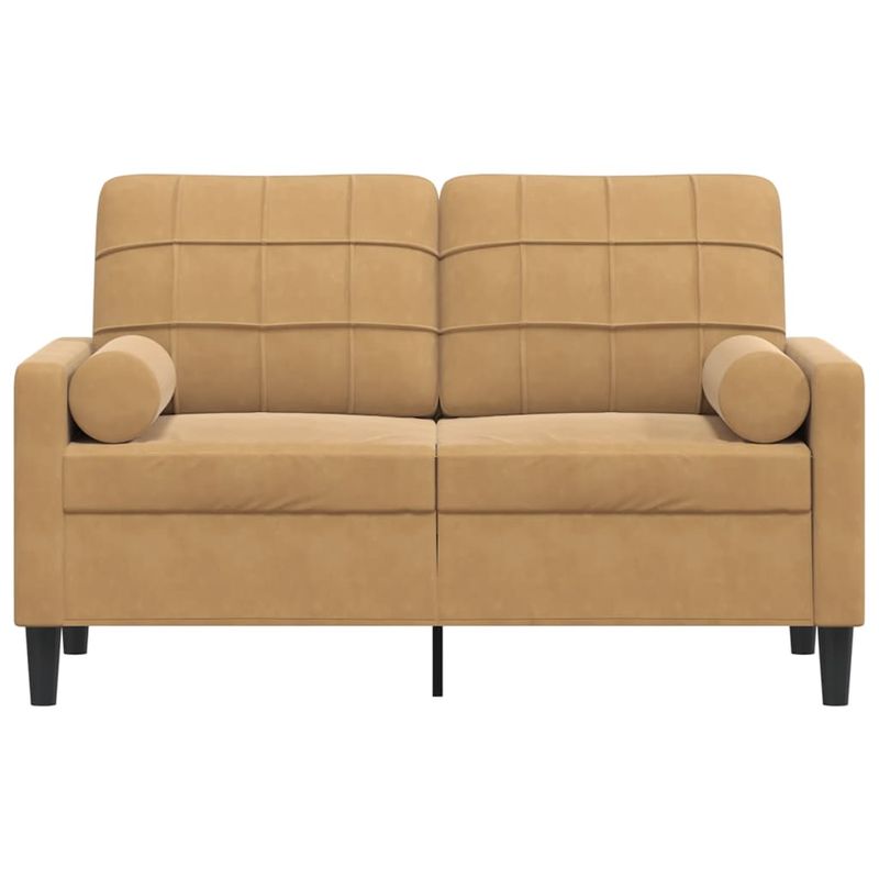 Casa si Gradina - Mobilier - Canapele si coltare - Canapele - Canapea cu 2 locuri cu pernute, maro, 120 cm, catifea - Infinity.ro