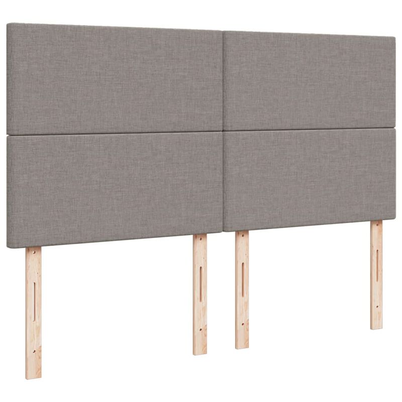 Casa si Gradina - Mobilier - Paturi si accesorii - Paturi - Pat continental cu saltea, gri taupe, 180x200 cm, textil - Infinity.ro