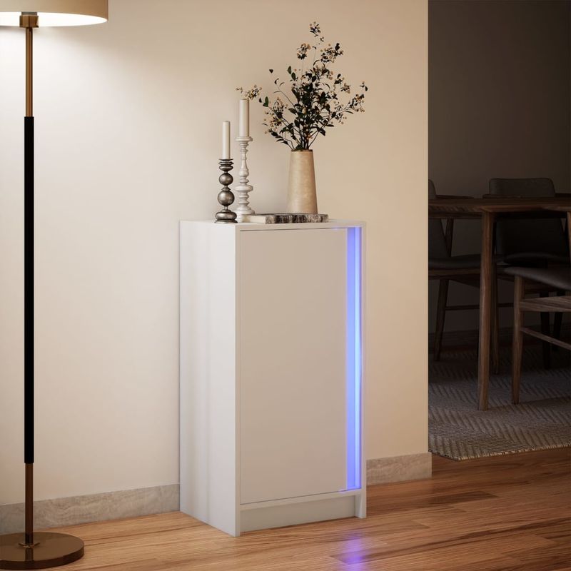 Casa si Gradina - Mobilier - Comode si corpuri - Comode - Dulap cu LED, alb, 42,5x34x85 cm, lemn prelucrat - Infinity.ro