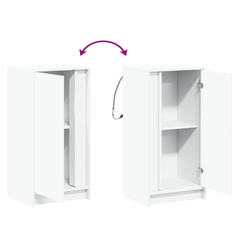 Casa si Gradina - Mobilier - Comode si corpuri - Comode - Dulap cu LED, alb, 42,5x34x85 cm, lemn prelucrat - Infinity.ro
