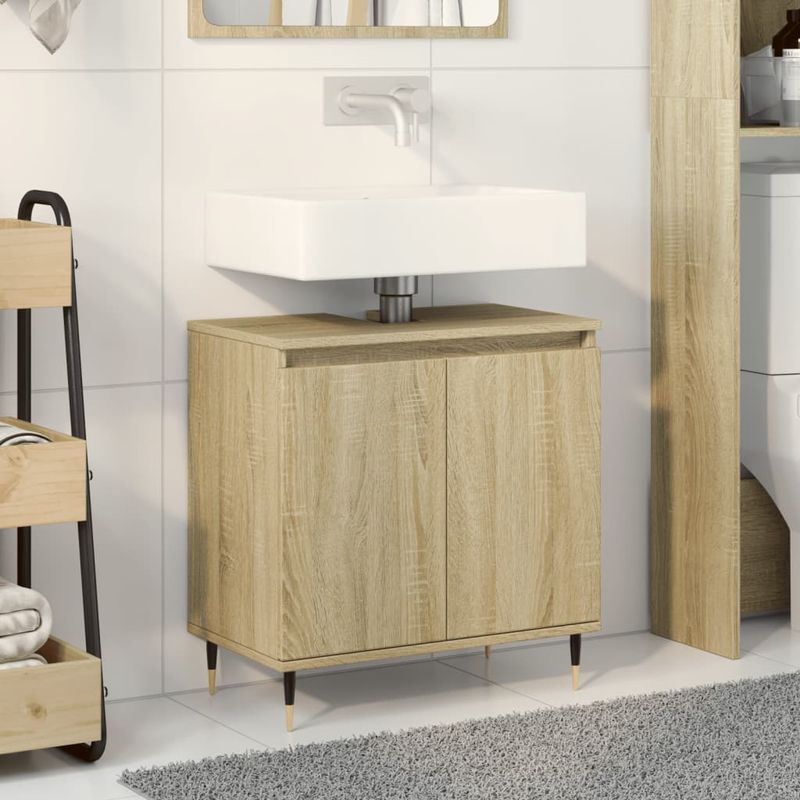 Casa si Gradina - Mobilier - Mobilier baie - Comode baie - Dulap de baie, stejar sonoma, 58x33x60 cm, lemn prelucrat - Infinity.ro