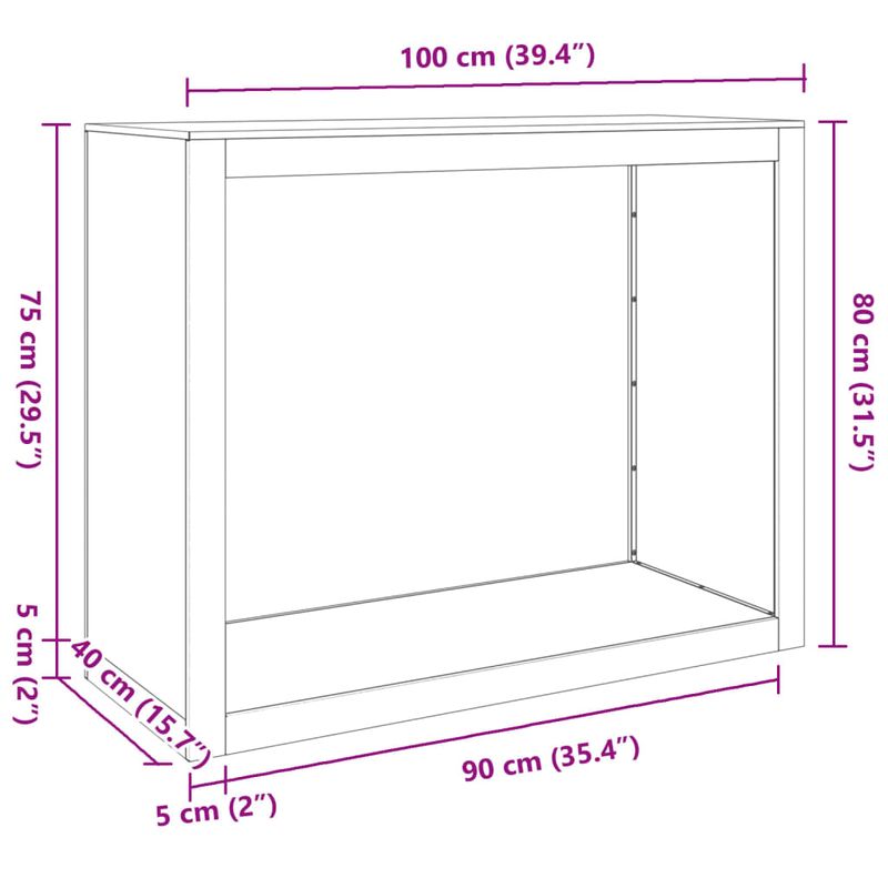Casa si Gradina - Termice - Sobe, Seminee si accesorii - Accesorii seminee si sobe - Rastel pentru lemne de foc, alb, 100x40x80 cm, otel - Infinity.ro