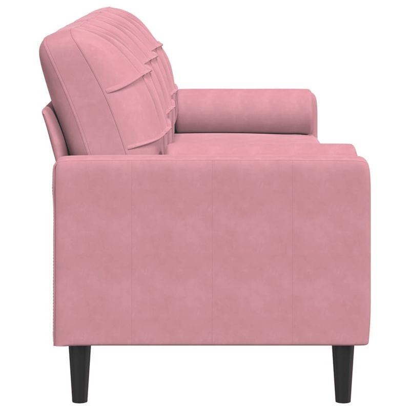 Casa si Gradina - Mobilier - Canapele si coltare - Canapele - Canapea cu 3 locuri cu pernute, roz, 210 cm, catifea - Infinity.ro