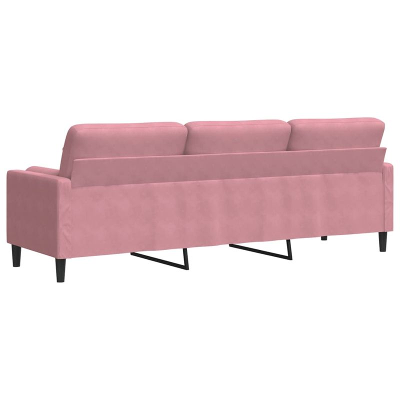 Casa si Gradina - Mobilier - Canapele si coltare - Canapele - Canapea cu 3 locuri cu pernute, roz, 210 cm, catifea - Infinity.ro