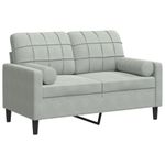 Casa si Gradina - Mobilier - Canapele si coltare - Canapele - Canapea cu 2 locuri cu pernute, gri deschis, 120 cm, catifea - Infinity.ro