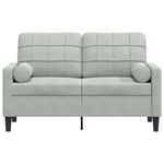 Casa si Gradina - Mobilier - Canapele si coltare - Canapele - Canapea cu 2 locuri cu pernute, gri deschis, 120 cm, catifea - Infinity.ro