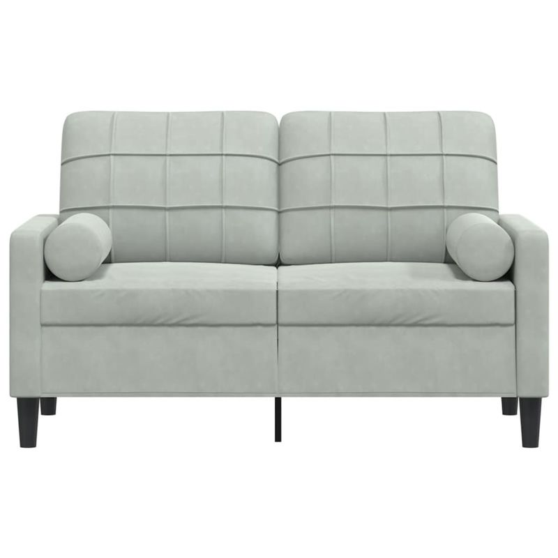 Casa si Gradina - Mobilier - Canapele si coltare - Canapele - Canapea cu 2 locuri cu pernute, gri deschis, 120 cm, catifea - Infinity.ro