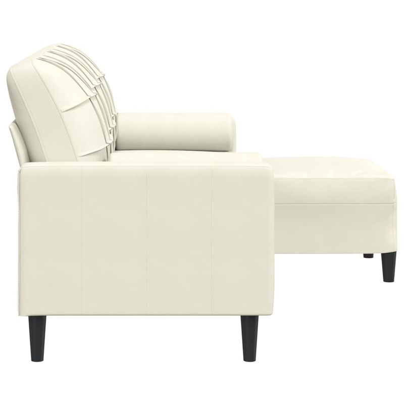 Casa si Gradina - Mobilier - Canapele si coltare - Canapele - Canapea cu 3 locuri si taburet, crem, 180 cm, catifea - Infinity.ro