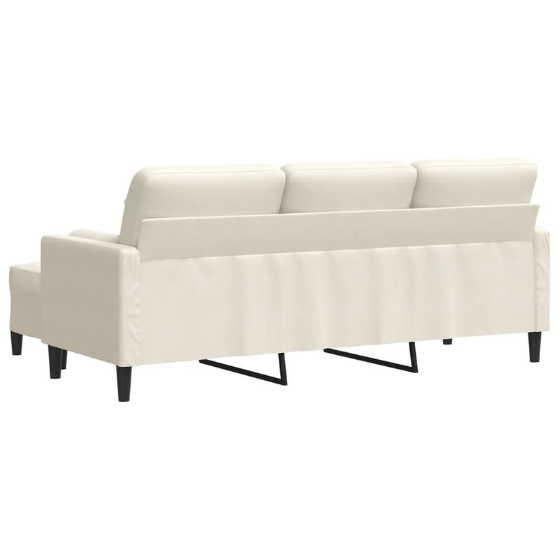 Casa si Gradina - Mobilier - Canapele si coltare - Canapele - Canapea cu 3 locuri si taburet, crem, 180 cm, catifea - Infinity.ro
