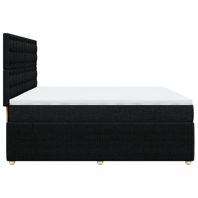 Casa si Gradina - Mobilier - Paturi si accesorii - Paturi - Pat box spring cu saltea, negru, 200x200 cm, textil - Infinity.ro