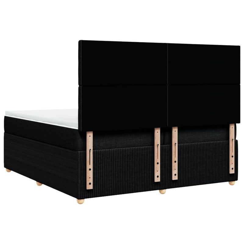 Casa si Gradina - Mobilier - Paturi si accesorii - Paturi - Pat box spring cu saltea, negru, 200x200 cm, textil - Infinity.ro