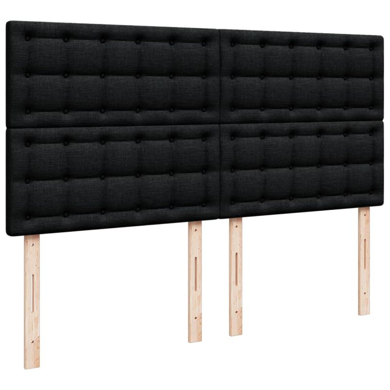 Casa si Gradina - Mobilier - Paturi si accesorii - Paturi - Pat box spring cu saltea, negru, 200x200 cm, textil - Infinity.ro