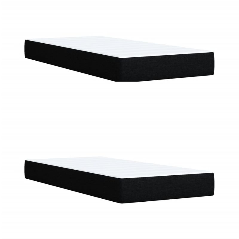 Casa si Gradina - Mobilier - Paturi si accesorii - Paturi - Pat box spring cu saltea, negru, 200x200 cm, textil - Infinity.ro