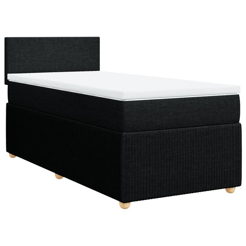 Casa si Gradina - Mobilier - Paturi si accesorii - Paturi - Pat box spring cu saltea, negru, 80x200 cm, textil - Infinity.ro