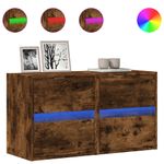 Casa si Gradina - Mobilier - Comode si corpuri - Comode - Comoda TV de perete cu LED, 2 buc. stejar fumuriu, 41x31x45 cm - Infinity.ro