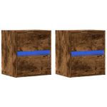 Casa si Gradina - Mobilier - Comode si corpuri - Comode - Comoda TV de perete cu LED, 2 buc. stejar fumuriu, 41x31x45 cm - Infinity.ro