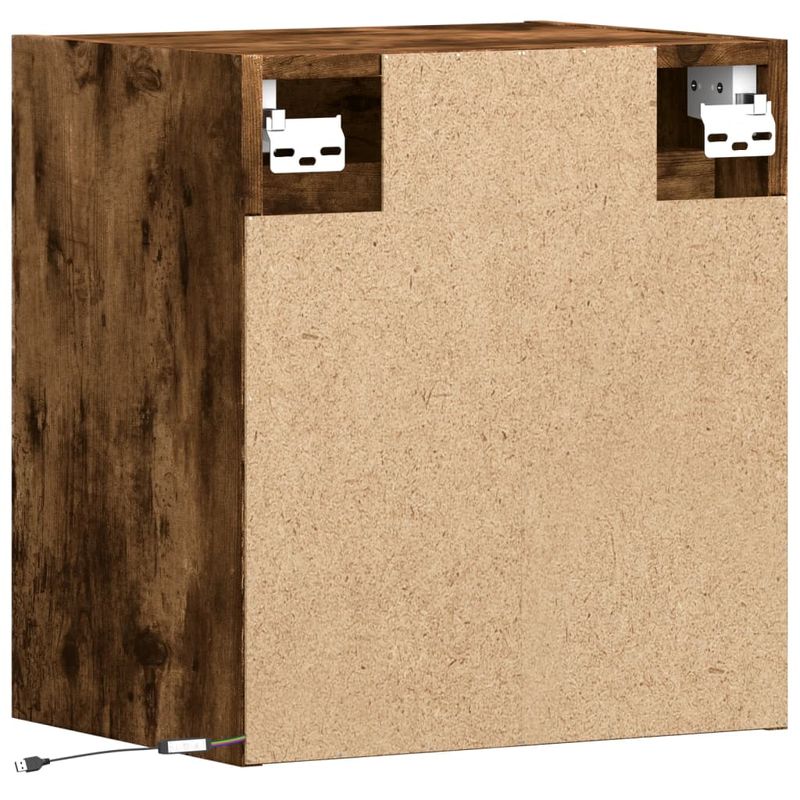 Casa si Gradina - Mobilier - Comode si corpuri - Comode - Comoda TV de perete cu LED, 2 buc. stejar fumuriu, 41x31x45 cm - Infinity.ro