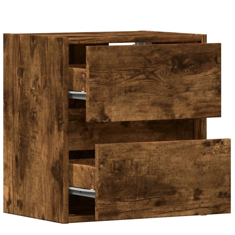 Casa si Gradina - Mobilier - Comode si corpuri - Comode - Comoda TV de perete cu LED, 2 buc. stejar fumuriu, 41x31x45 cm - Infinity.ro