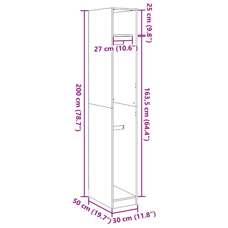 Casa si Gradina - Mobilier - Dulapuri si sifoniere - Sifoniere - Sifonier, stejar artizanal, 30x50x200 cm, lemn prelucrat, cantitate 1 raft - Infinity.ro