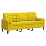 Casa si Gradina - Mobilier - Canapele si coltare - Canapele - Canapea cu 3 locuri cu pernute, galben, 180 cm, catifea - Infinity.ro