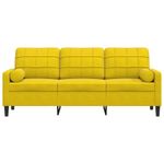 Casa si Gradina - Mobilier - Canapele si coltare - Canapele - Canapea cu 3 locuri cu pernute, galben, 180 cm, catifea - Infinity.ro