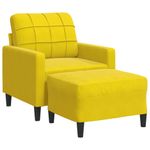 Casa si Gradina - Mobilier - Scaune si fotolii - Fotolii - Fotoliu canapea cu taburet, galben, 60 cm, catifea - Infinity.ro