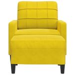Casa si Gradina - Mobilier - Scaune si fotolii - Fotolii - Fotoliu canapea cu taburet, galben, 60 cm, catifea - Infinity.ro