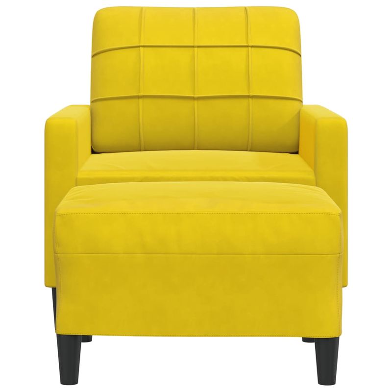 Casa si Gradina - Mobilier - Scaune si fotolii - Fotolii - Fotoliu canapea cu taburet, galben, 60 cm, catifea - Infinity.ro