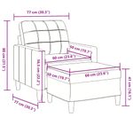 Casa si Gradina - Mobilier - Scaune si fotolii - Fotolii - Fotoliu canapea cu taburet, galben, 60 cm, catifea - Infinity.ro