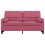 Casa si Gradina - Mobilier - Canapele si coltare - Canapele - Canapea cu 2 locuri cu pernute, rosu vin, 140 cm, catifea - Infinity.ro
