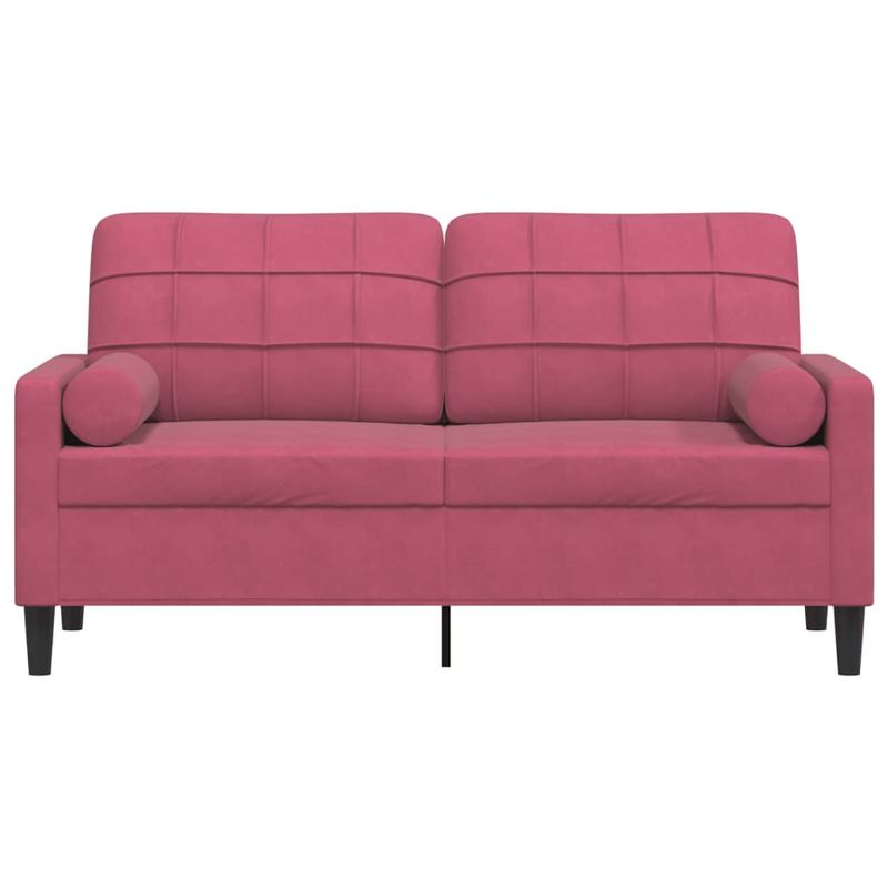Casa si Gradina - Mobilier - Canapele si coltare - Canapele - Canapea cu 2 locuri cu pernute, rosu vin, 140 cm, catifea - Infinity.ro