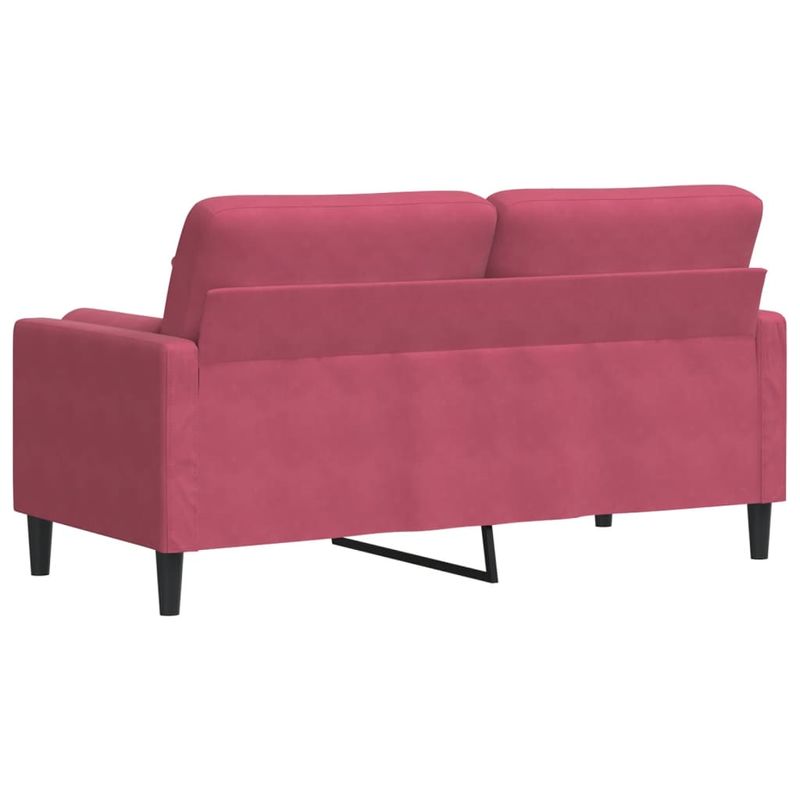 Casa si Gradina - Mobilier - Canapele si coltare - Canapele - Canapea cu 2 locuri cu pernute, rosu vin, 140 cm, catifea - Infinity.ro