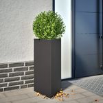 Casa si Gradina - Gradinarit si plante - Plante si ghivece - Ghivece si suporturi - Jardiniere gradina 2 buc., negru, 40x34,5x70 cm, otel, triunghi - Infinity.ro