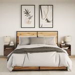 Casa si Gradina - Mobilier - Comode si corpuri - Noptiere - Noptiere montate pe perete cu lumini LED, 2 buc., stejar maro - Infinity.ro