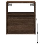 Casa si Gradina - Mobilier - Comode si corpuri - Noptiere - Noptiere montate pe perete cu lumini LED, 2 buc., stejar maro - Infinity.ro