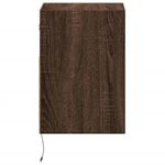 Casa si Gradina - Mobilier - Comode si corpuri - Noptiere - Noptiere montate pe perete cu lumini LED, 2 buc., stejar maro - Infinity.ro