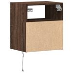 Casa si Gradina - Mobilier - Comode si corpuri - Noptiere - Noptiere montate pe perete cu lumini LED, 2 buc., stejar maro - Infinity.ro