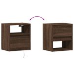 Casa si Gradina - Mobilier - Comode si corpuri - Noptiere - Noptiere montate pe perete cu lumini LED, 2 buc., stejar maro - Infinity.ro