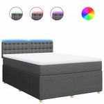 Casa si Gradina - Mobilier - Paturi si accesorii - Paturi - Pat continental cu saltea, gri inchis, 160x200 cm, tesatura - Infinity.ro