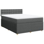 Casa si Gradina - Mobilier - Paturi si accesorii - Paturi - Pat continental cu saltea, gri inchis, 160x200 cm, tesatura - Infinity.ro