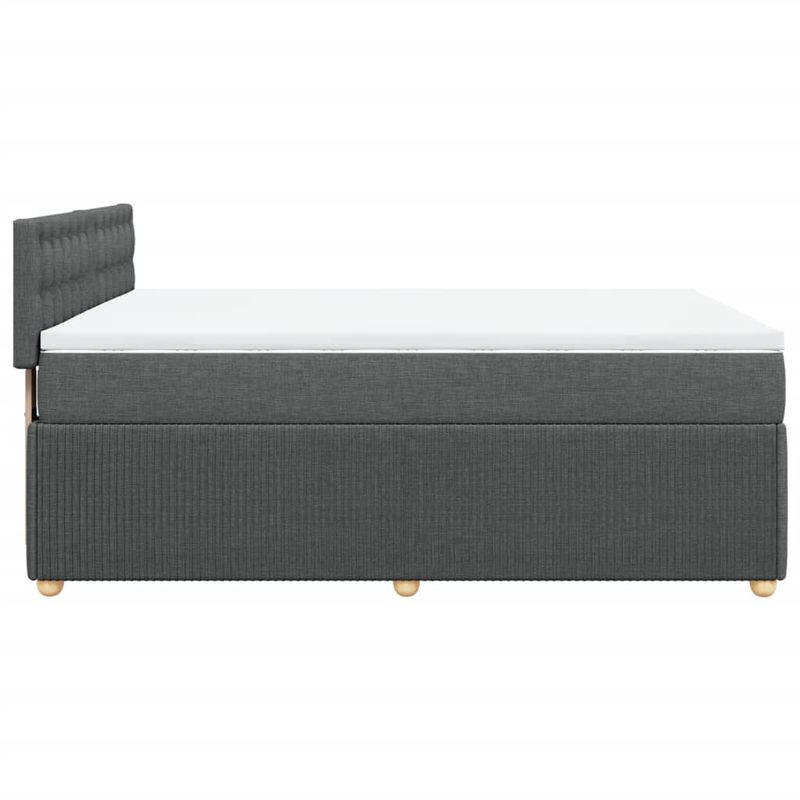 Casa si Gradina - Mobilier - Paturi si accesorii - Paturi - Pat continental cu saltea, gri inchis, 160x200 cm, tesatura - Infinity.ro