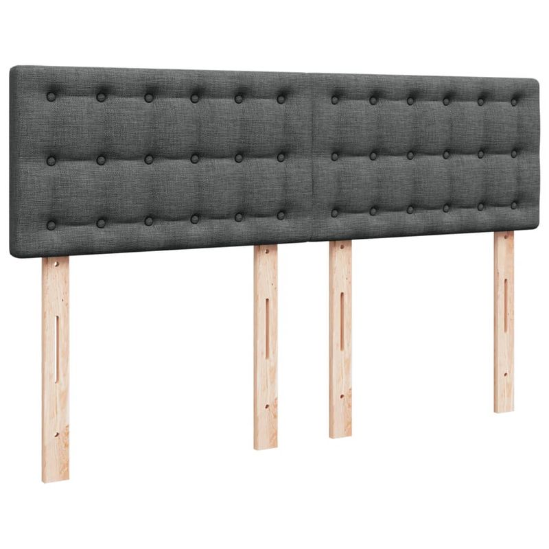 Casa si Gradina - Mobilier - Paturi si accesorii - Paturi - Pat continental cu saltea, gri inchis, 160x200 cm, tesatura - Infinity.ro
