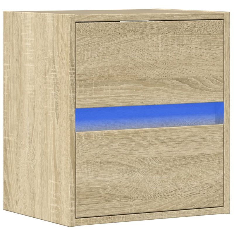 Casa si Gradina - Mobilier - Comode si corpuri - Comode - Comoda TV de perete cu lumini LED, stejar sonoma, 41x31x45 cm - Infinity.ro