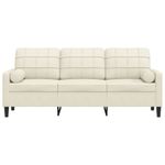 Casa si Gradina - Mobilier - Canapele si coltare - Canapele - Canapea cu 3 locuri cu pernute, crem, 180 cm, catifea - Infinity.ro