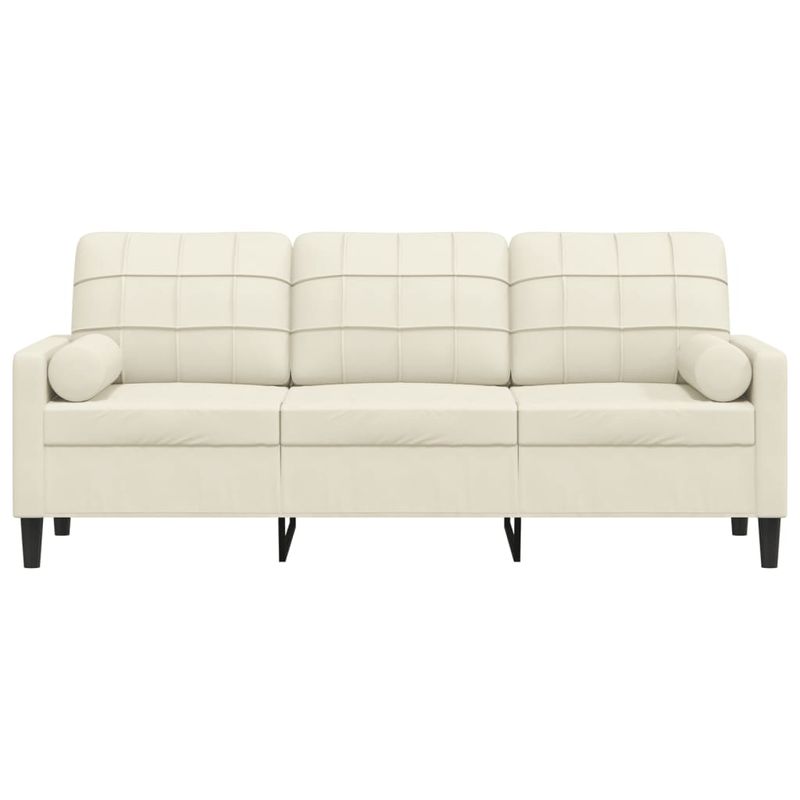 Casa si Gradina - Mobilier - Canapele si coltare - Canapele - Canapea cu 3 locuri cu pernute, crem, 180 cm, catifea - Infinity.ro