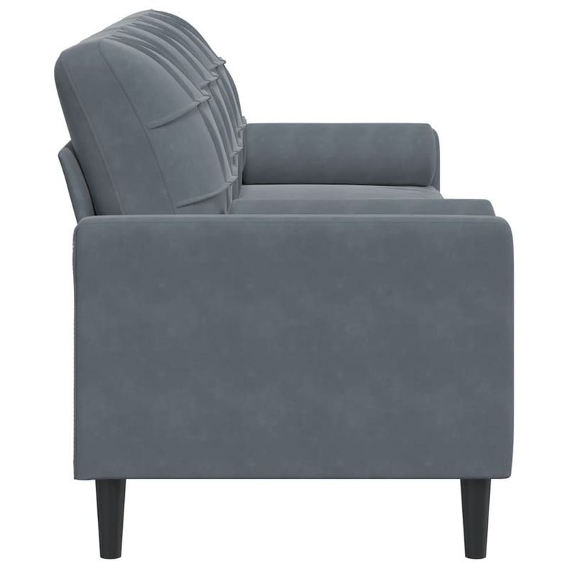 Casa si Gradina - Mobilier - Canapele si coltare - Canapele - Canapea cu 3 locuri cu pernute, gri inchis, 210 cm, catifea - Infinity.ro