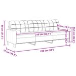 Casa si Gradina - Mobilier - Canapele si coltare - Canapele - Canapea cu 3 locuri cu pernute, gri inchis, 210 cm, catifea - Infinity.ro